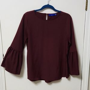 APT. 9 Maroon 3/4 Sleeve Blouse